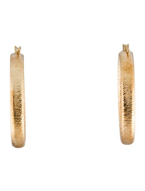 Earrings 14K Hollow Textured Hoop Earrings