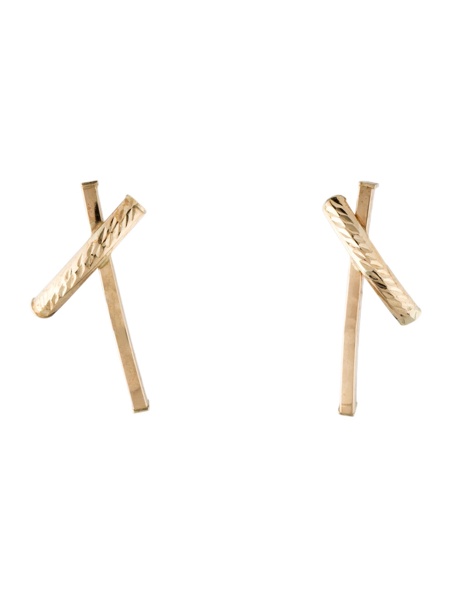 Earrings 14K Textured Drop Earrings