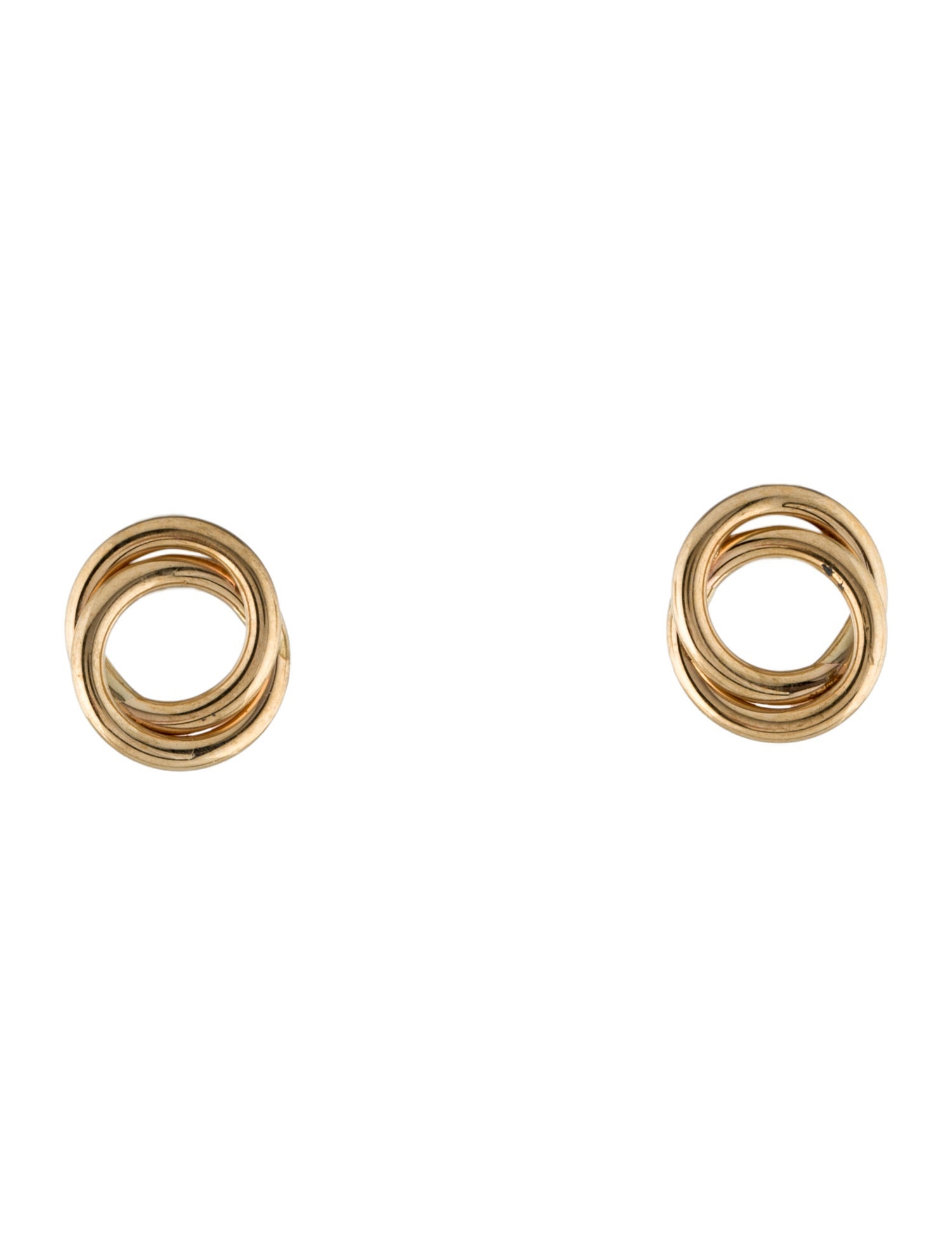 Earrings 14K Interlocking Circle Stud Earrings