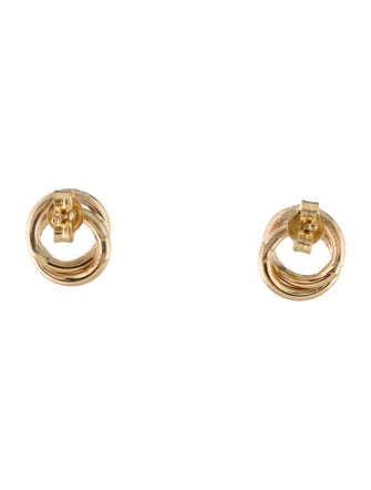 Earrings 14K Interlocking Circle Stud Earrings