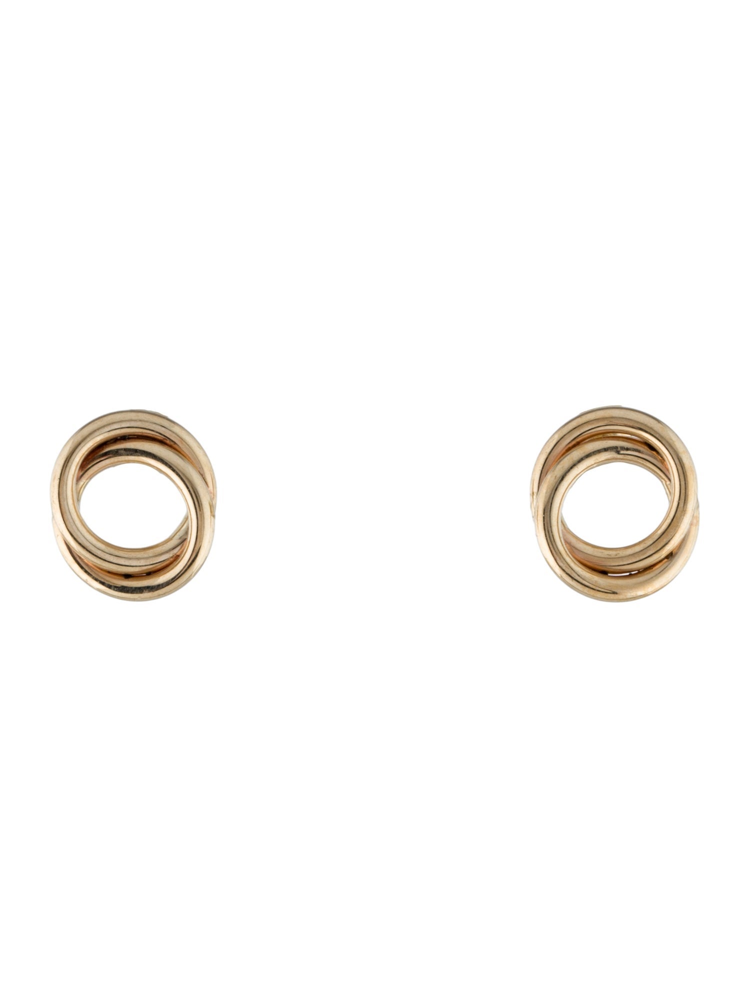 Earrings 14K Interlocking Circle Stud Earrings