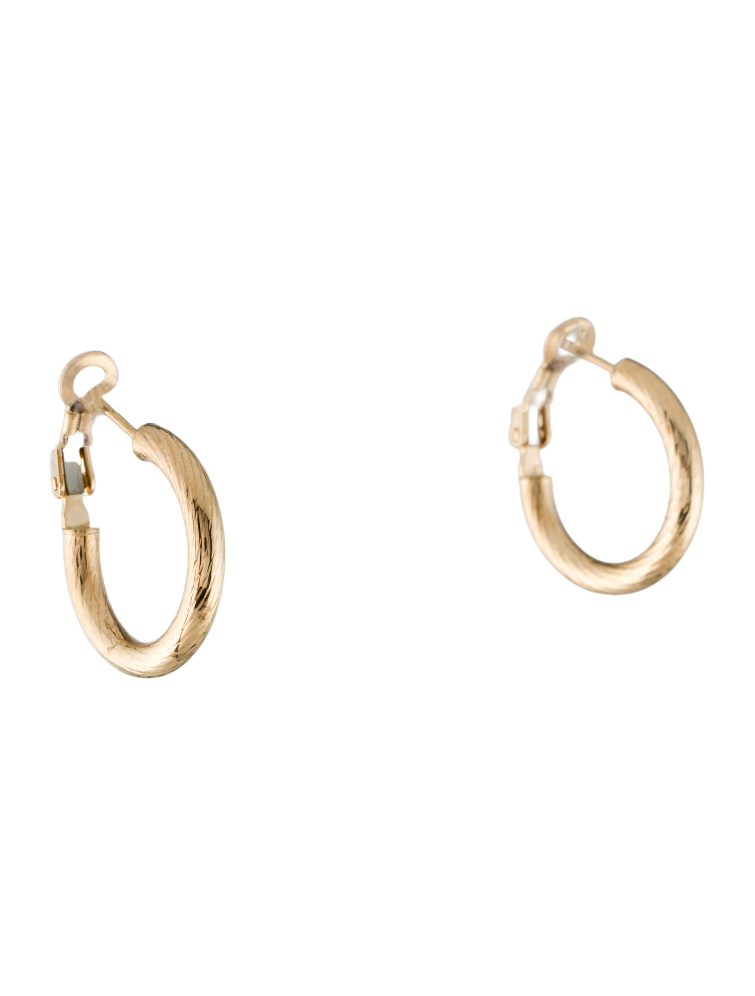 Earrings 14K Textured Hoop Earrings