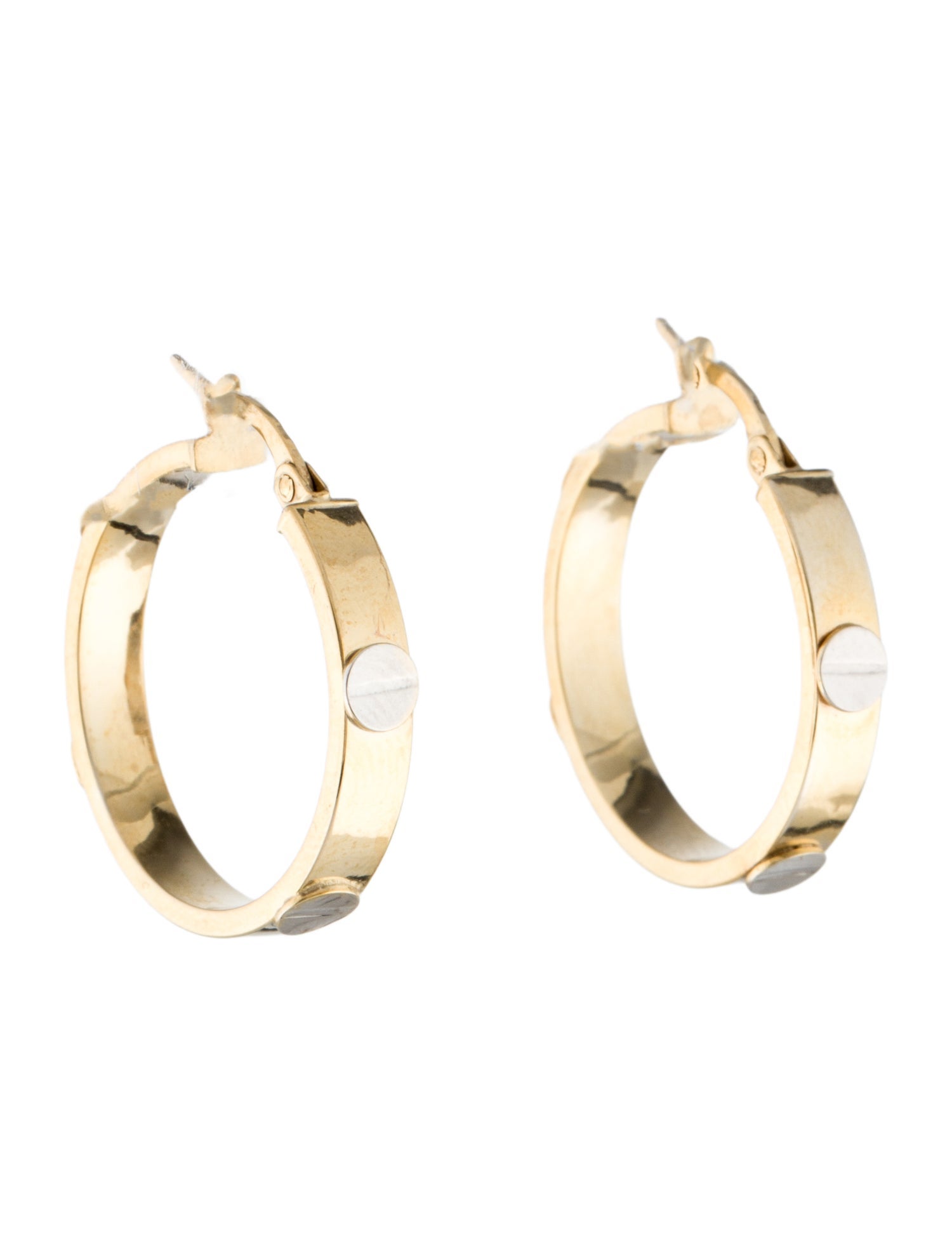 Earrings 14K Two-Tone Hoop Earrings