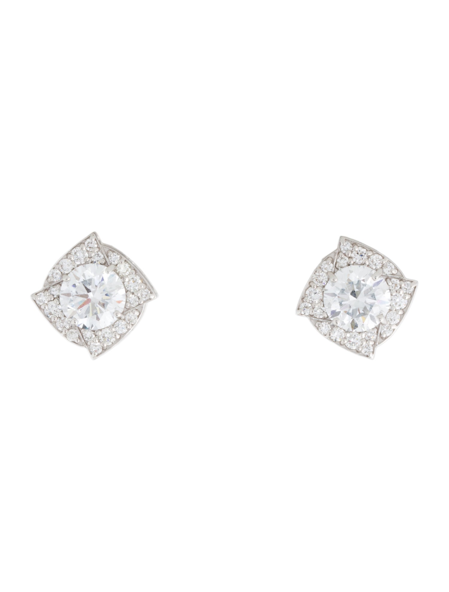 Earrings 14K 3.66ctw Lab-Grown Diamond Halo Stud Earrings