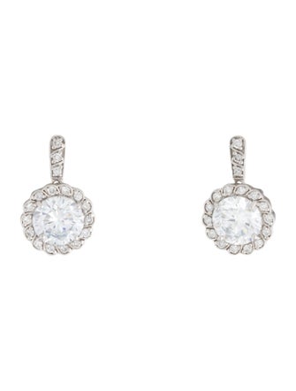 Earrings 14K 3.65ctw Lab-Grown Diamond Halo Drop Earrings