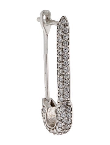 Earrings Drop 14K Diamond Safety Pin Earring