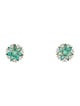 Earrings 14K 2.34ctw Emerald & Sapphire Circular Stud Earrings