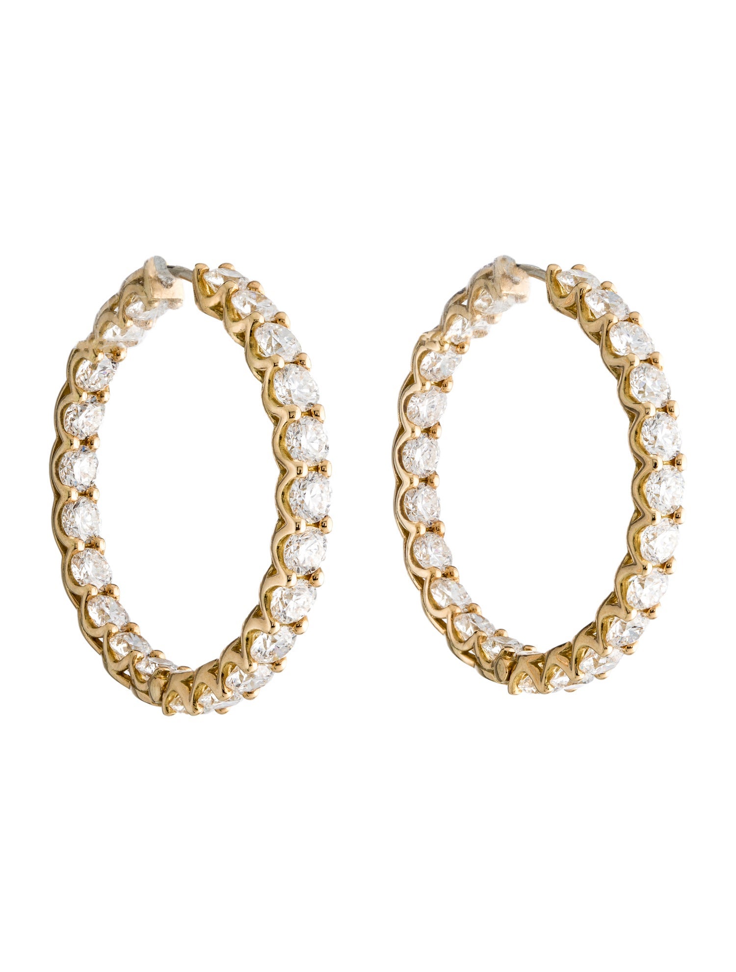 Earrings 18K 8.80ctw Diamond Inside Out Hoop Earrings