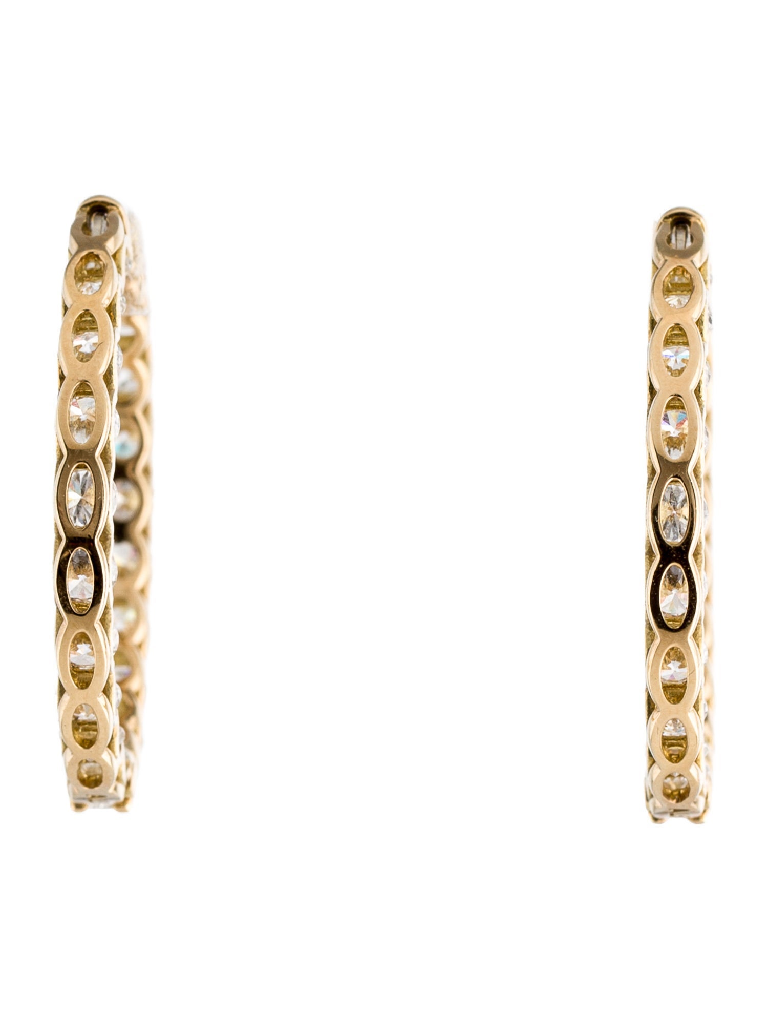 Earrings 18K 8.80ctw Diamond Inside Out Hoop Earrings