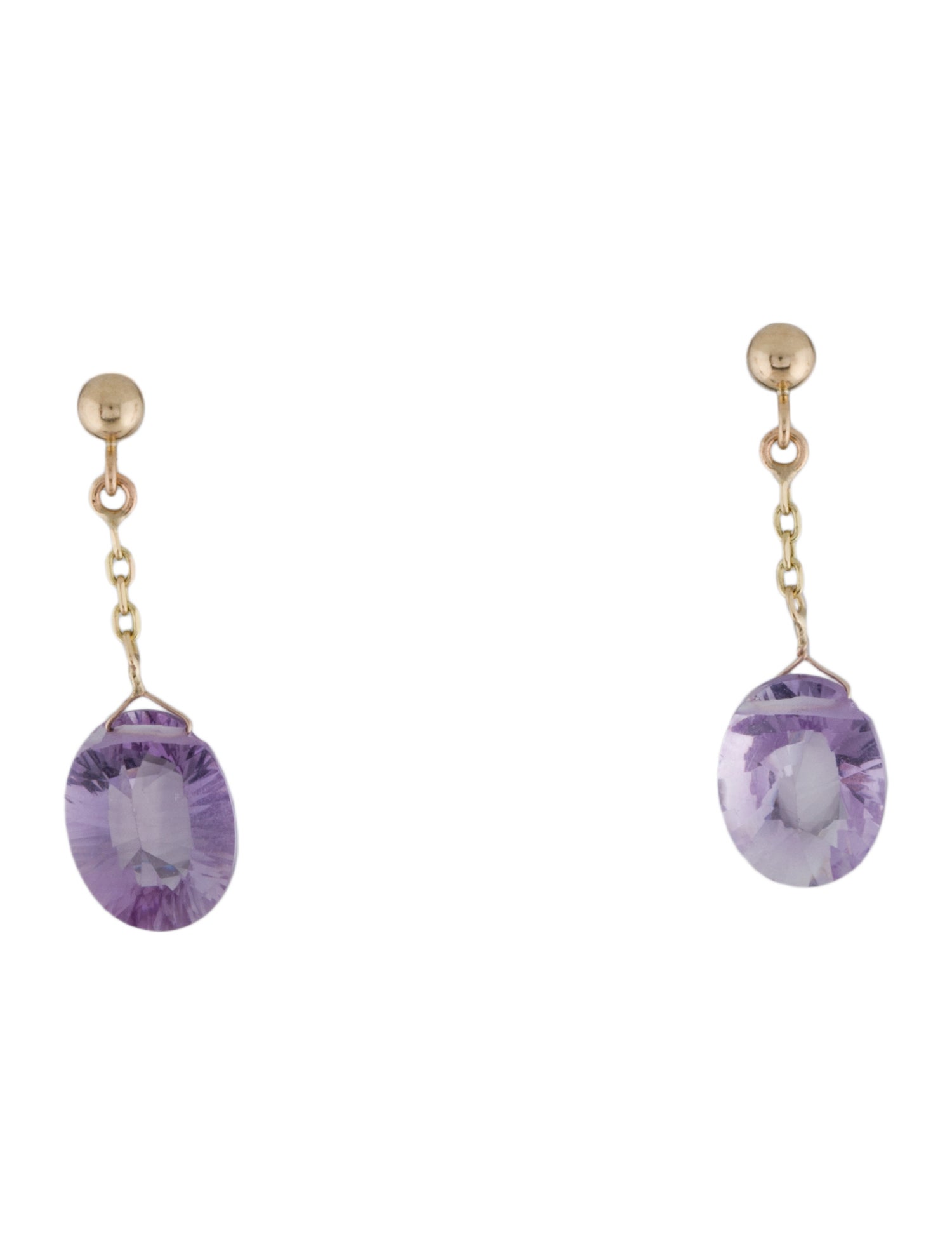 Earrings 14K Amethyst Drop Earrings