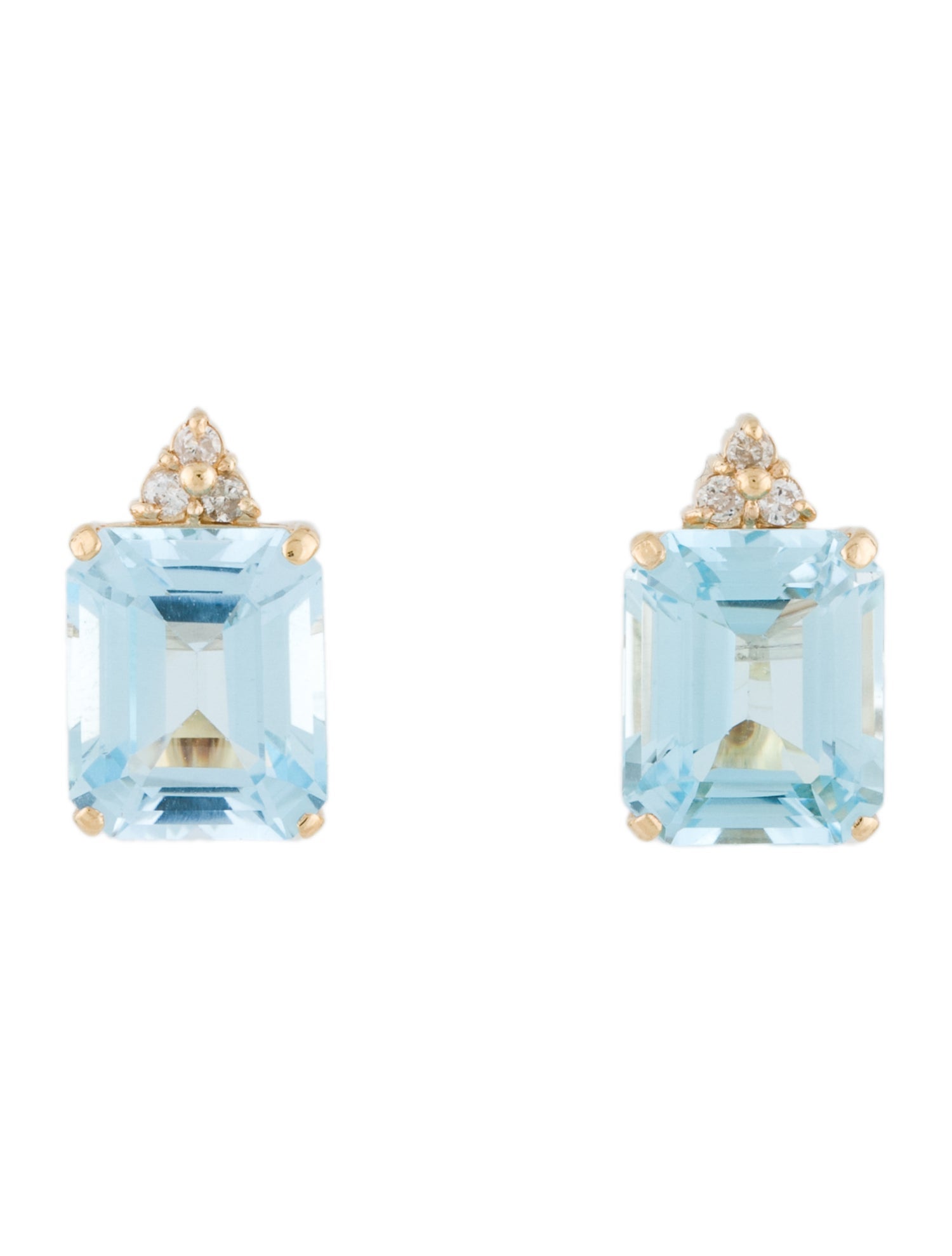 Earrings 14K Topaz & Diamond Stud Earrings