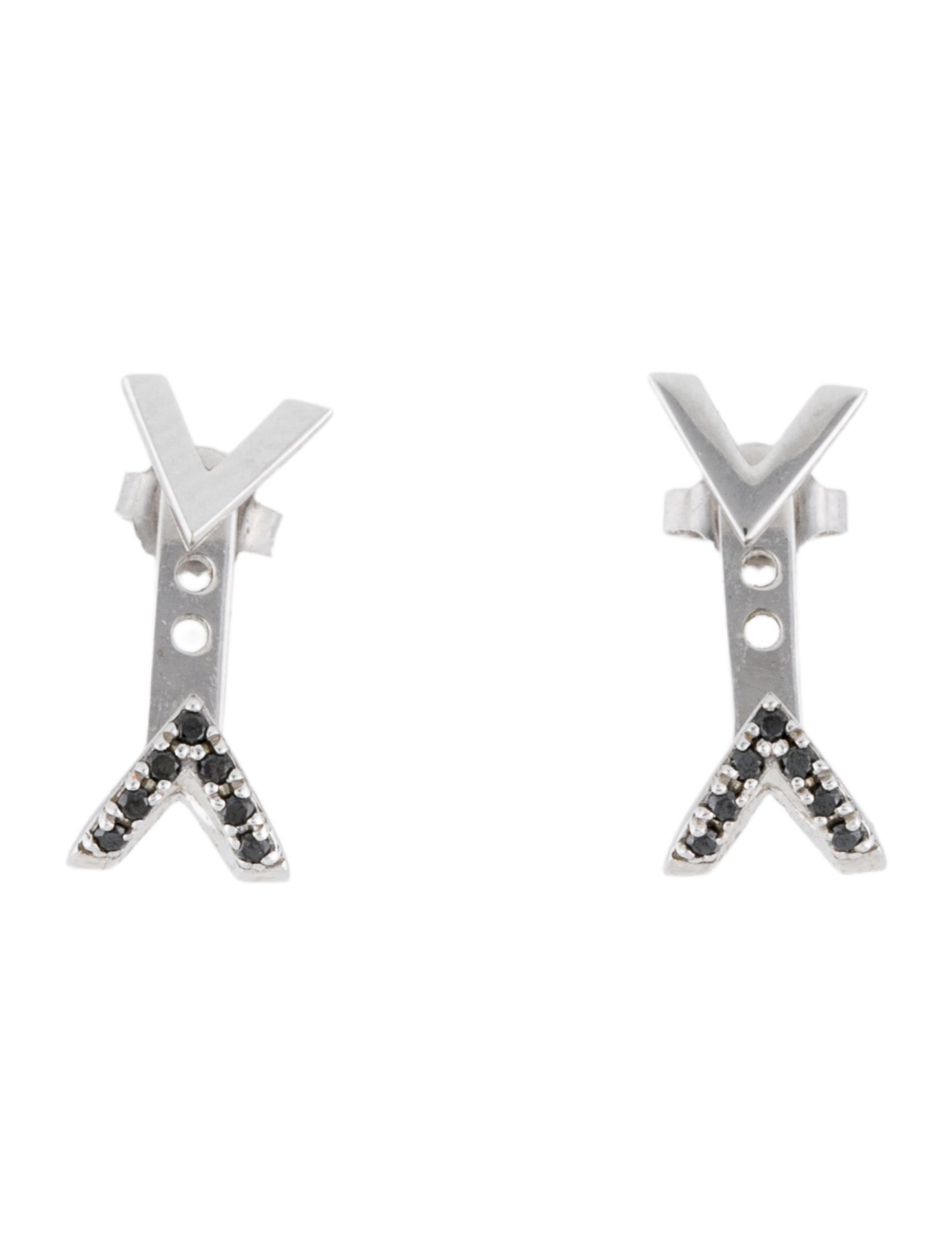Earrings Rachel Katz 14K Dagger Studs w/ Removable 14K Diamond Ear Jackets