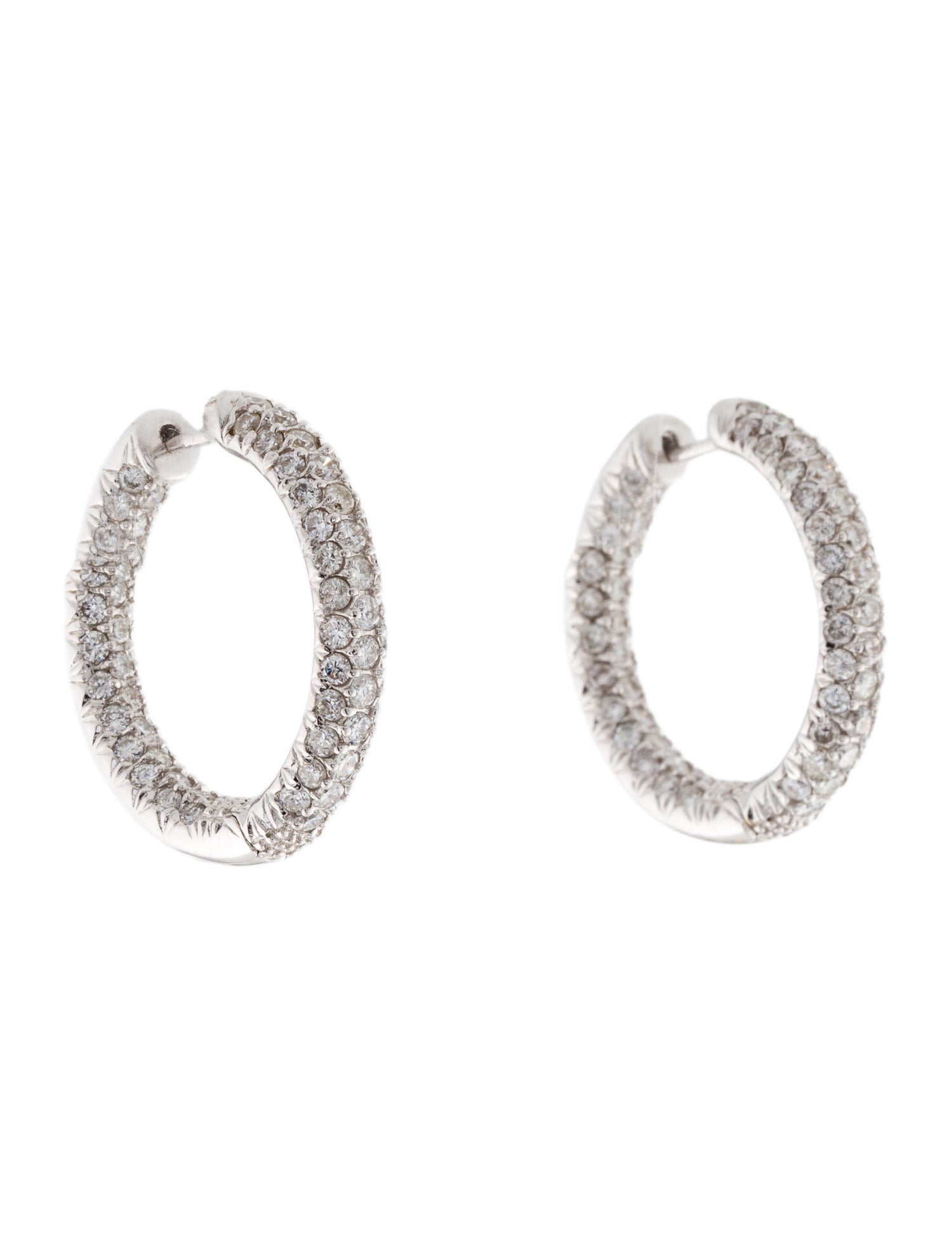 Earrings 18K 2.42ctw Diamond Inside Out Hoop Earrings