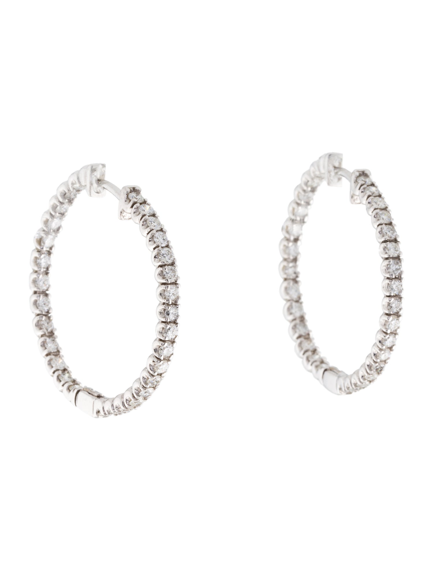 Earrings 18K 1.80ctw Diamond Hoop