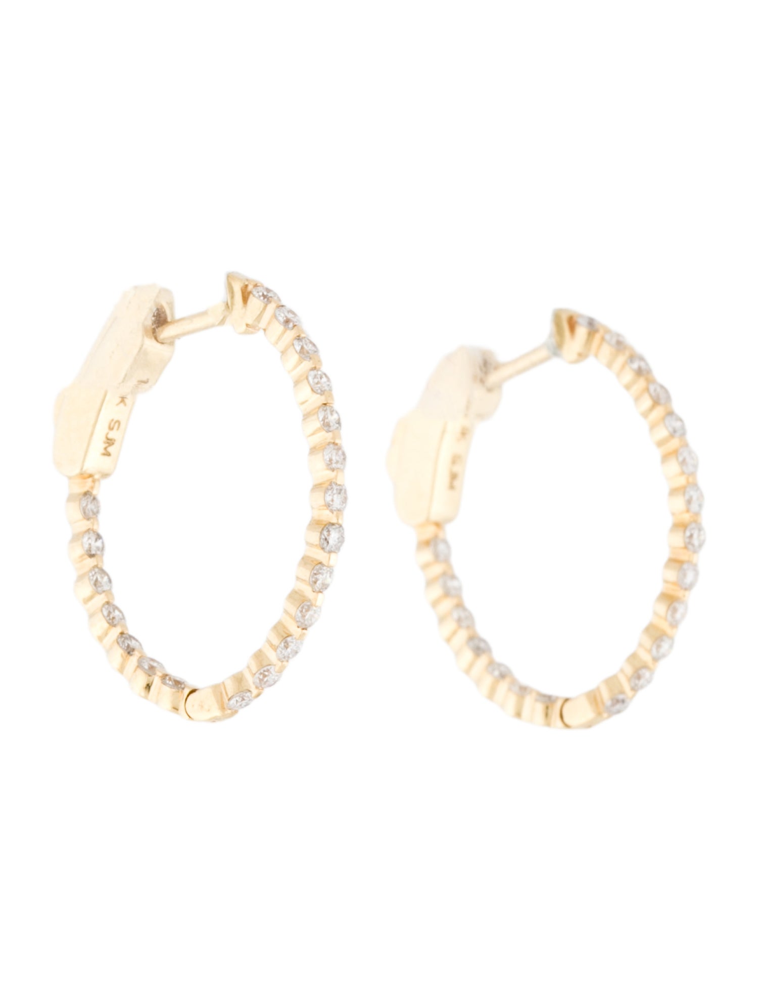 Earrings 14K Diamond Hoop Earrings