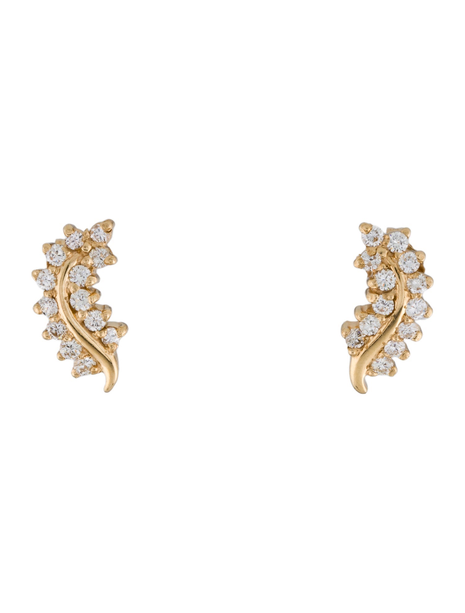 Earrings 14K Diamond Swirl Earrings