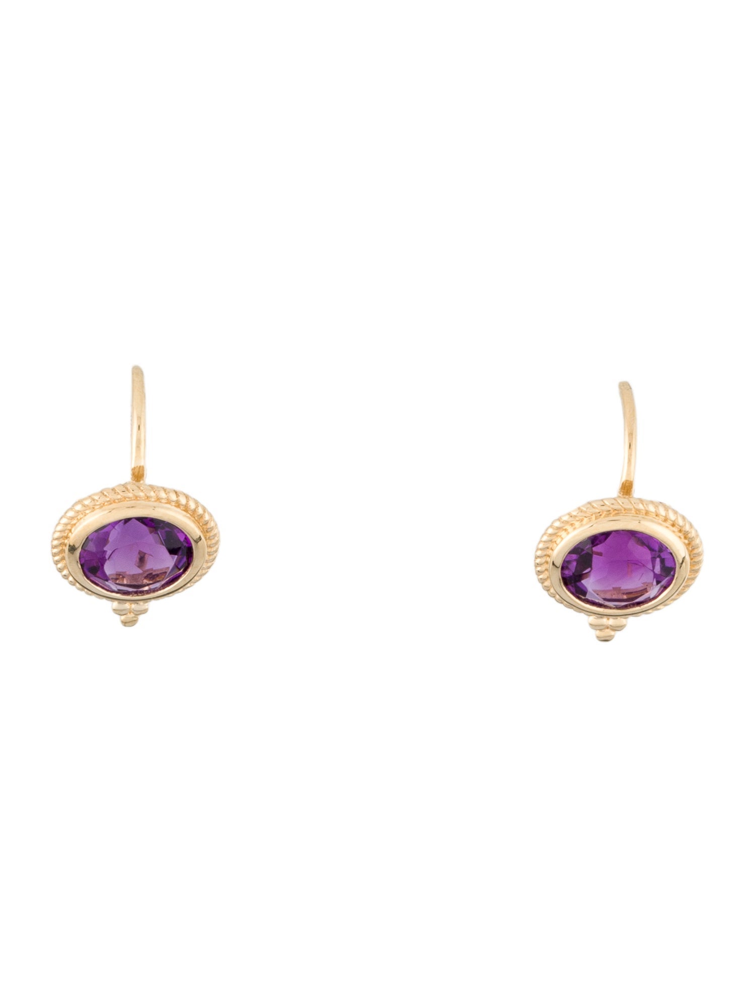 Earrings 18K Amethyst Drop Earrings