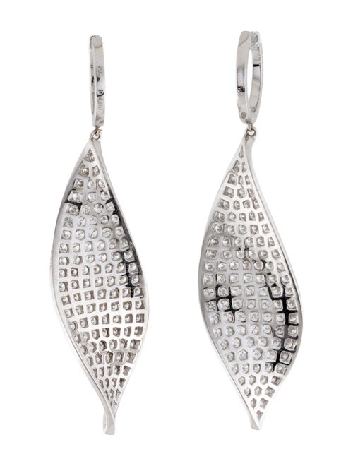 Earrings 18K 7.00ctw Diamond Leaf Motif Drop Earrings