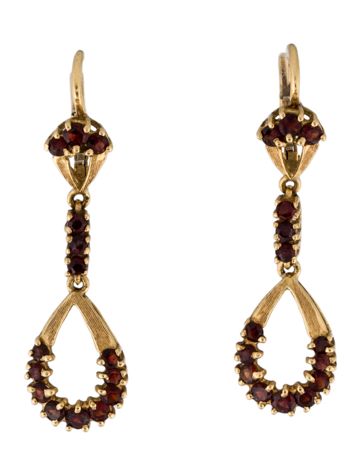 Earrings 18K Garnet Drop Earrings