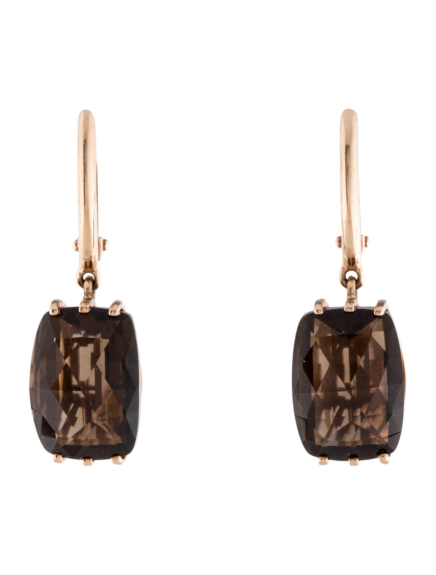 Earrings 14K Smoky Quartz Drop Earrings