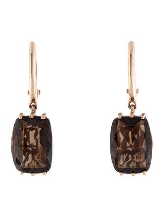 Earrings 14K Smoky Quartz Drop Earrings