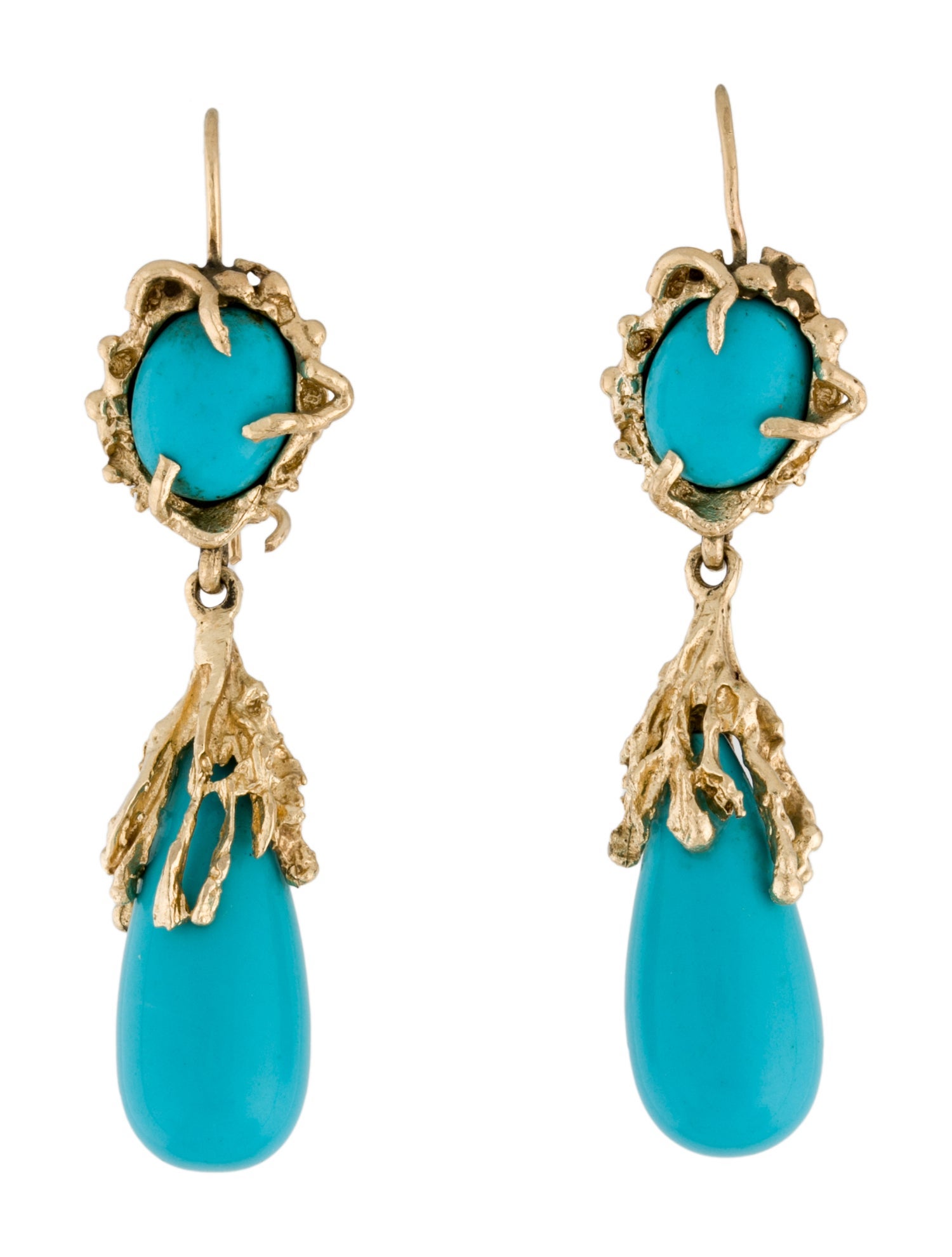 Earrings 14K Composite Turquoise Drop Earrings