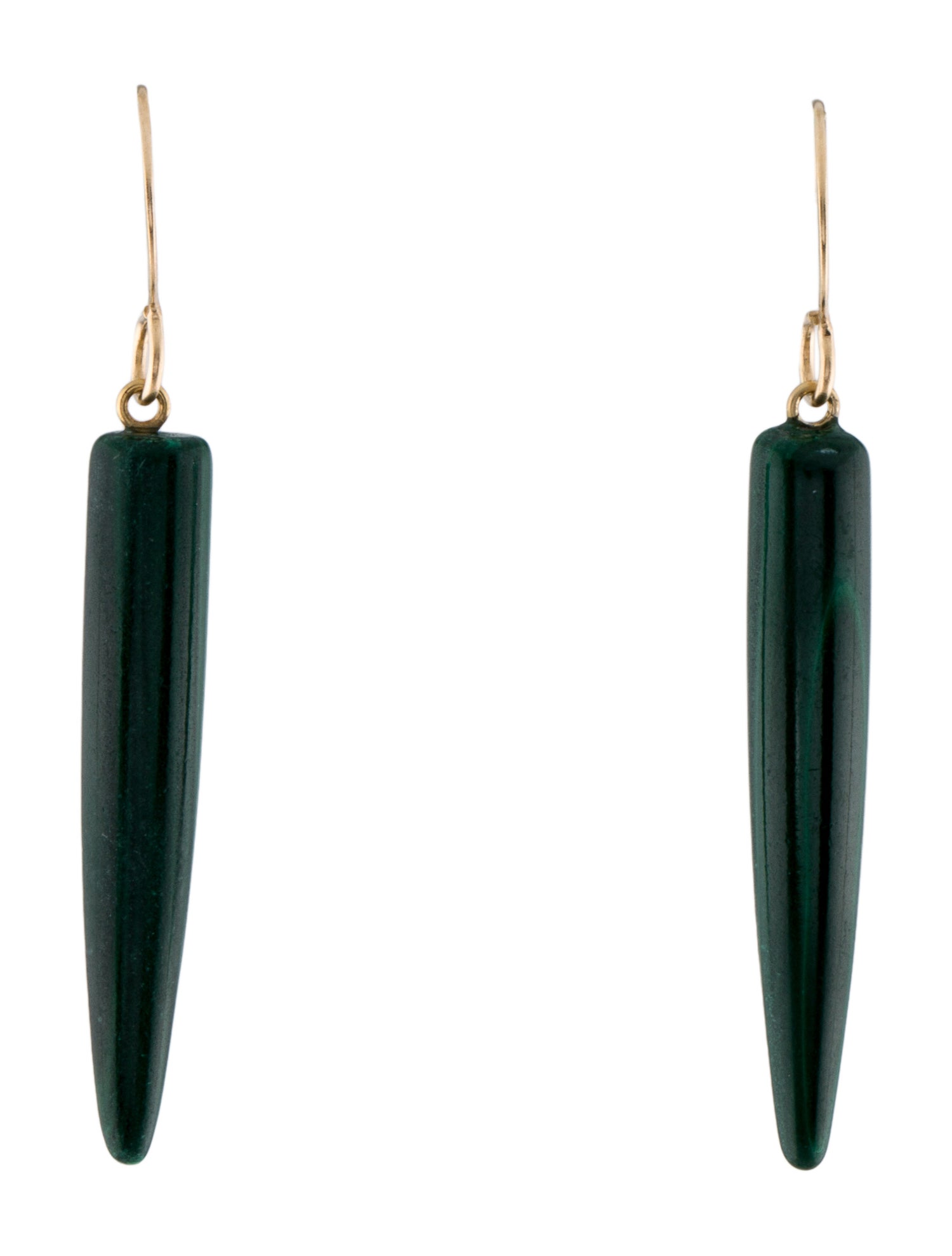 Earrings 14K Malachite Drop