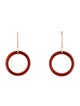 Earrings 14K Carnelian Hoop Drop Earrings