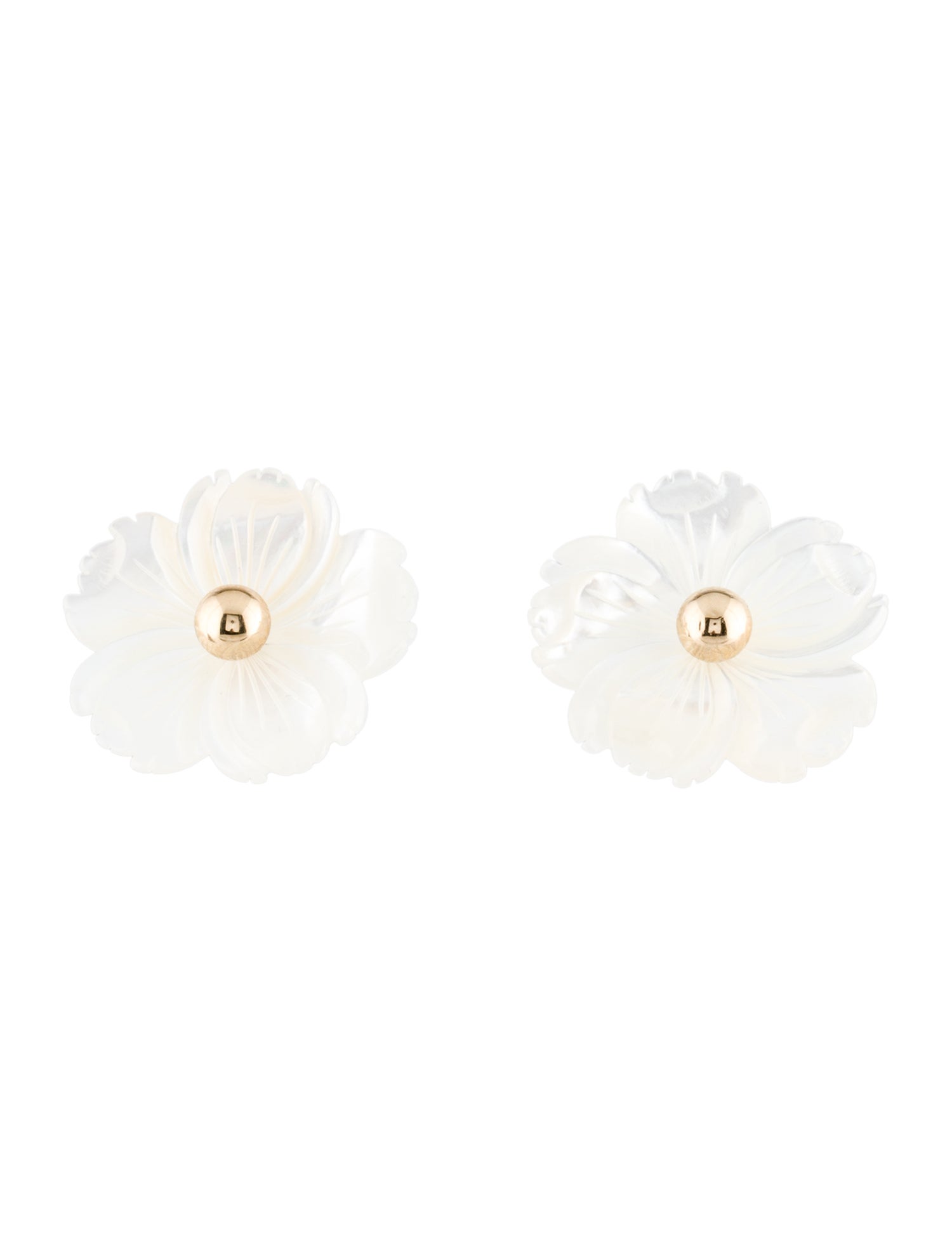 Earrings 14K Mother-of-Pearl Flower Convertible Stud Earrings
