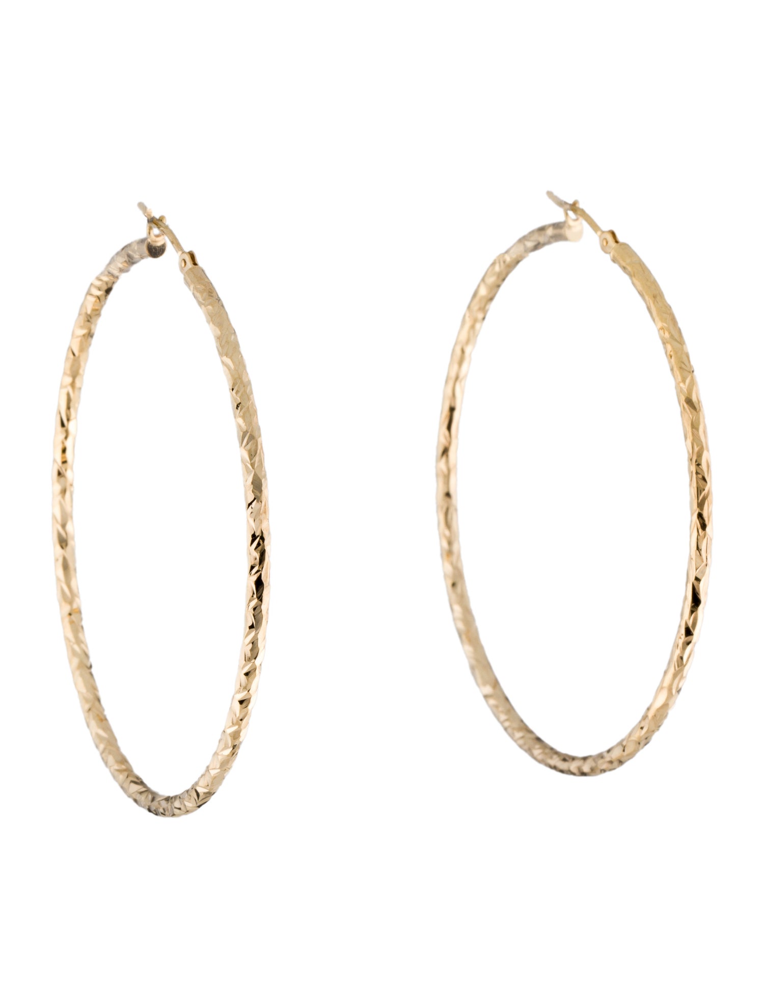 Earrings 14K Textured Hoop Earrings