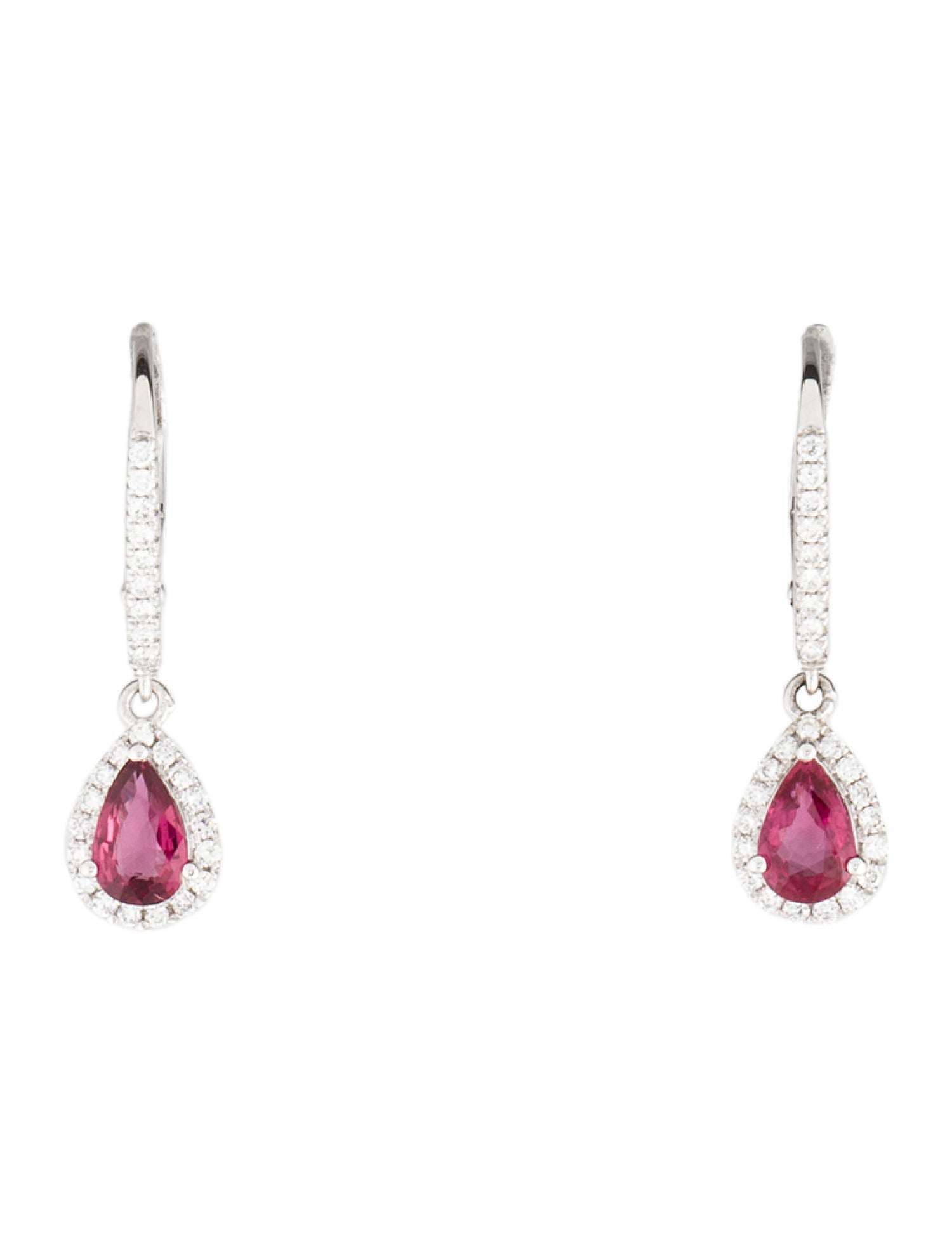 Earrings 14K 1.05ctw Ruby & Diamond Drop Earrings
