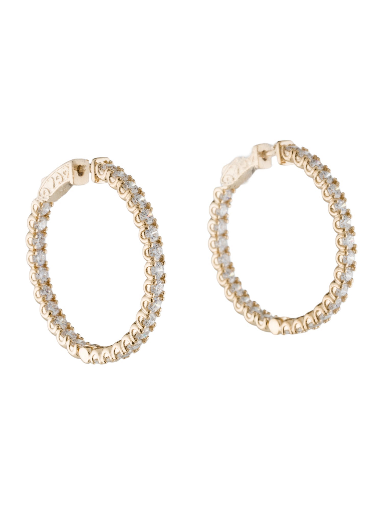 Earrings 14K 5.25ctw Lab-Grown Diamond In-Out Hoop Earrings