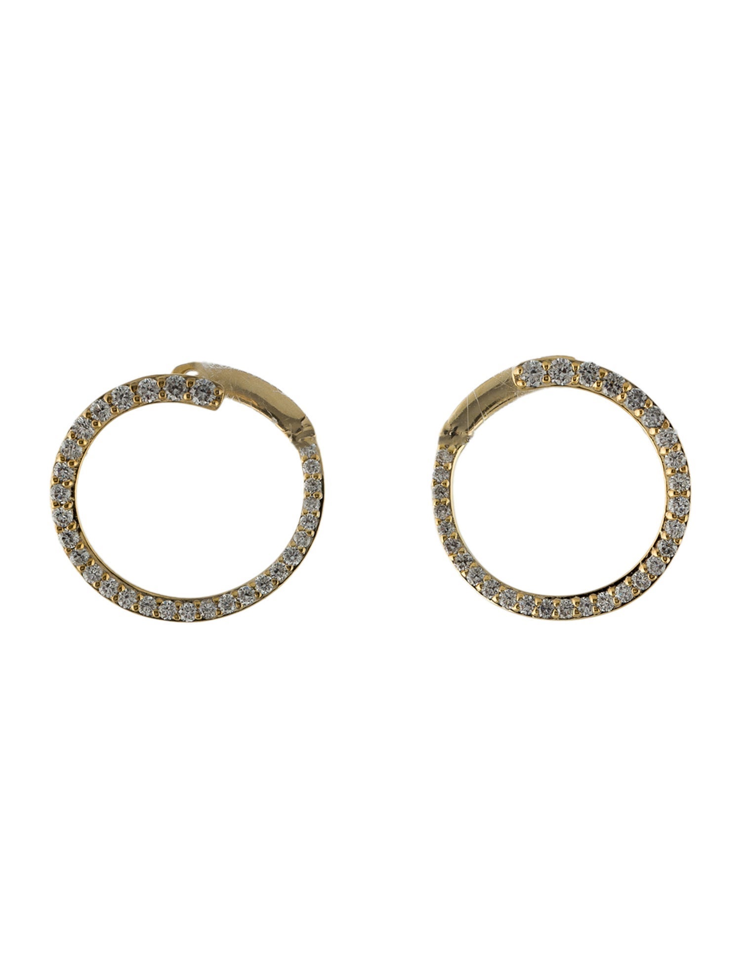 Earrings 14K Diamond Sideways Hoop Earrings