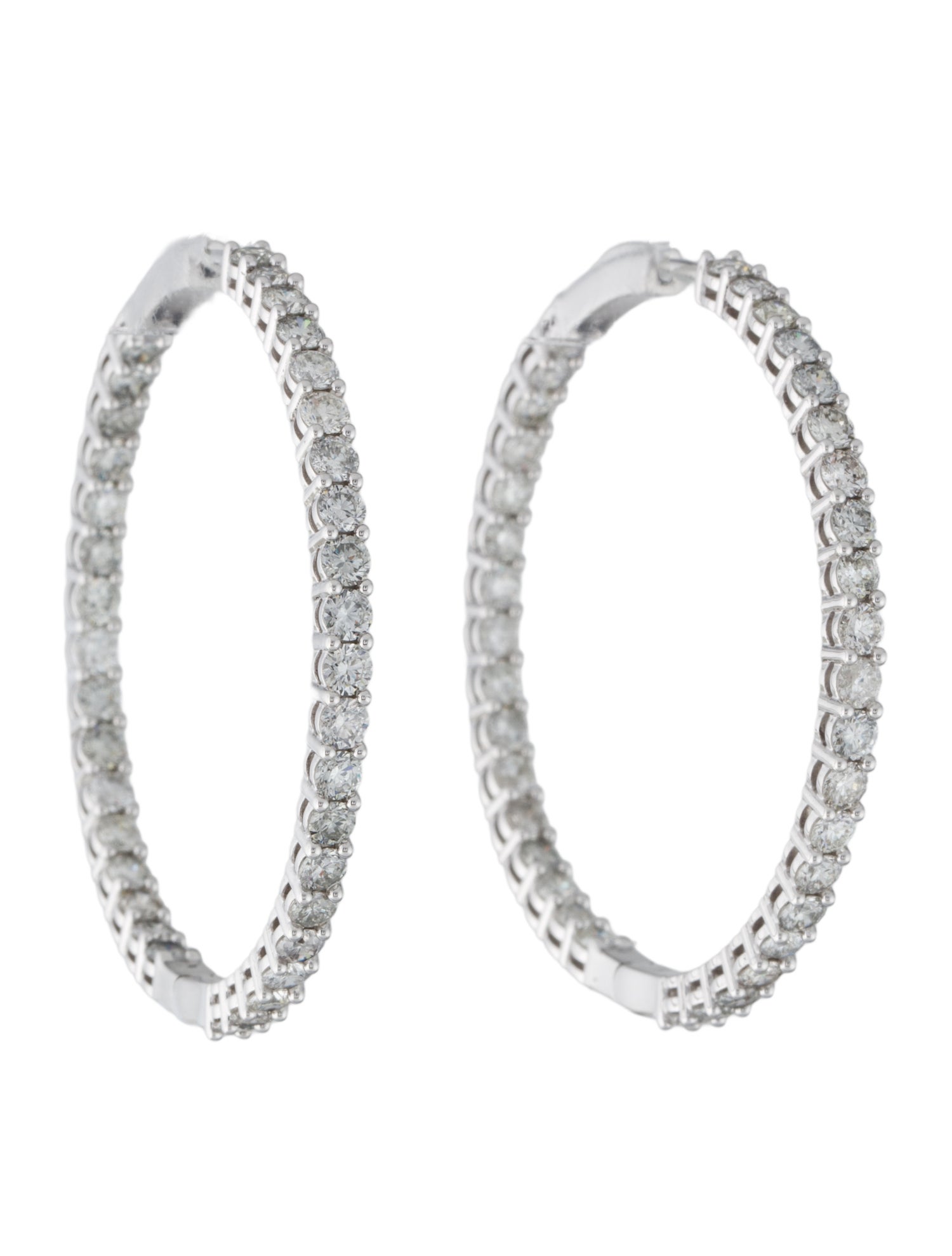 Earrings 14K 5.00ctw Diamond Inside Out Hoop Earrings