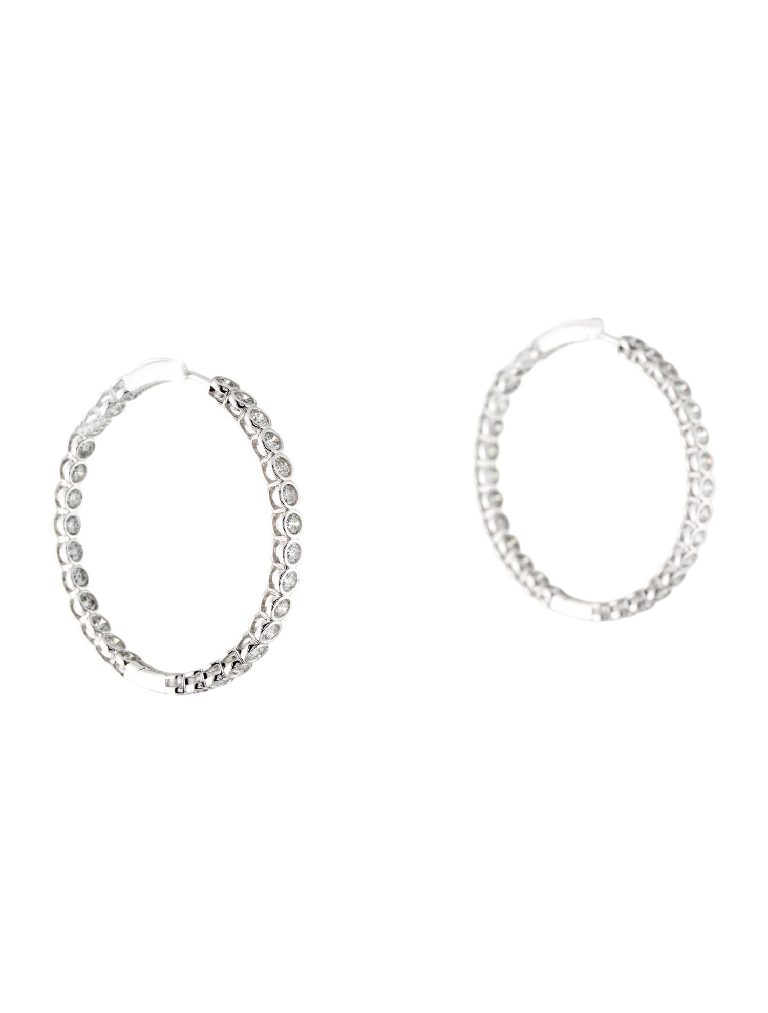 Earrings 14K 3.91ctw Diamond Inside-Out Hoop Earrings