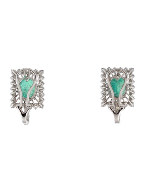 Earrings 18K Emerald & Diamond Earclips