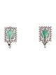Earrings 18K Emerald & Diamond Earclips