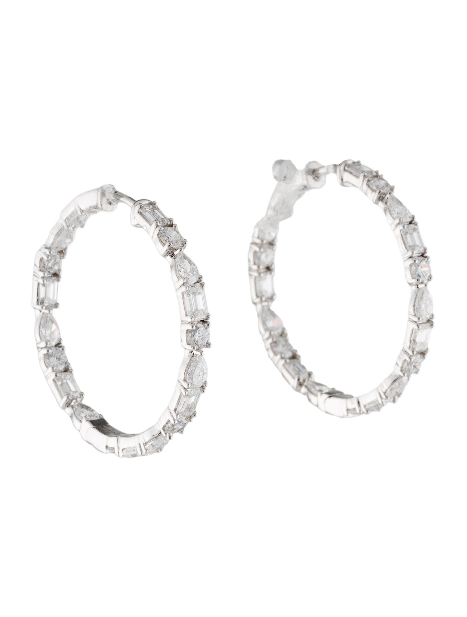 Earrings 18K 5.00ctw Lab-Grown Diamond Inside-Out Hoop Earrings