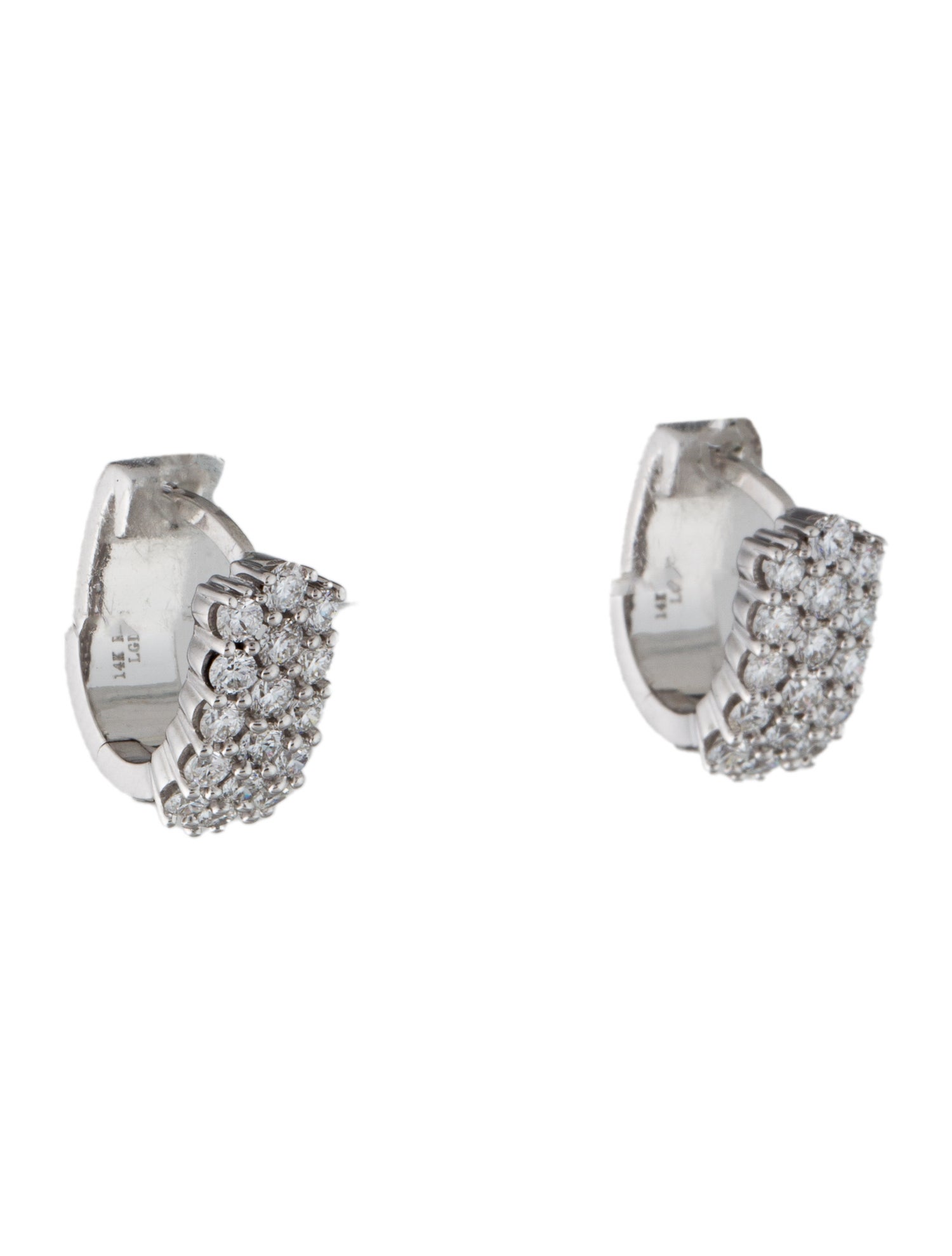 Earrings 14K 1.00ctw Lab-Grown Diamond Huggie Earrings