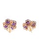 Earrings 18K Amethyst & Spinel Stud Earrings