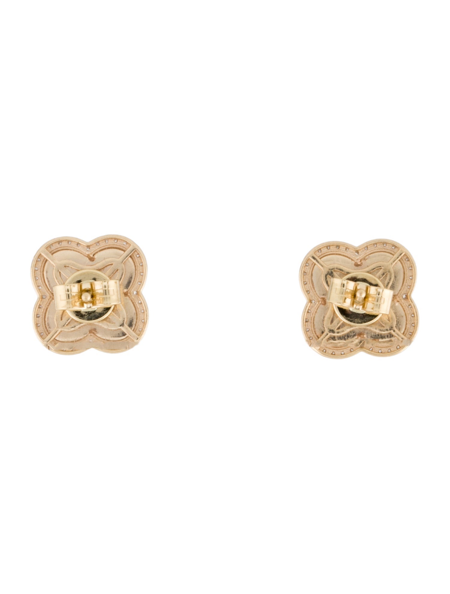 Earrings 14K Diamond Clover Stud Earrings