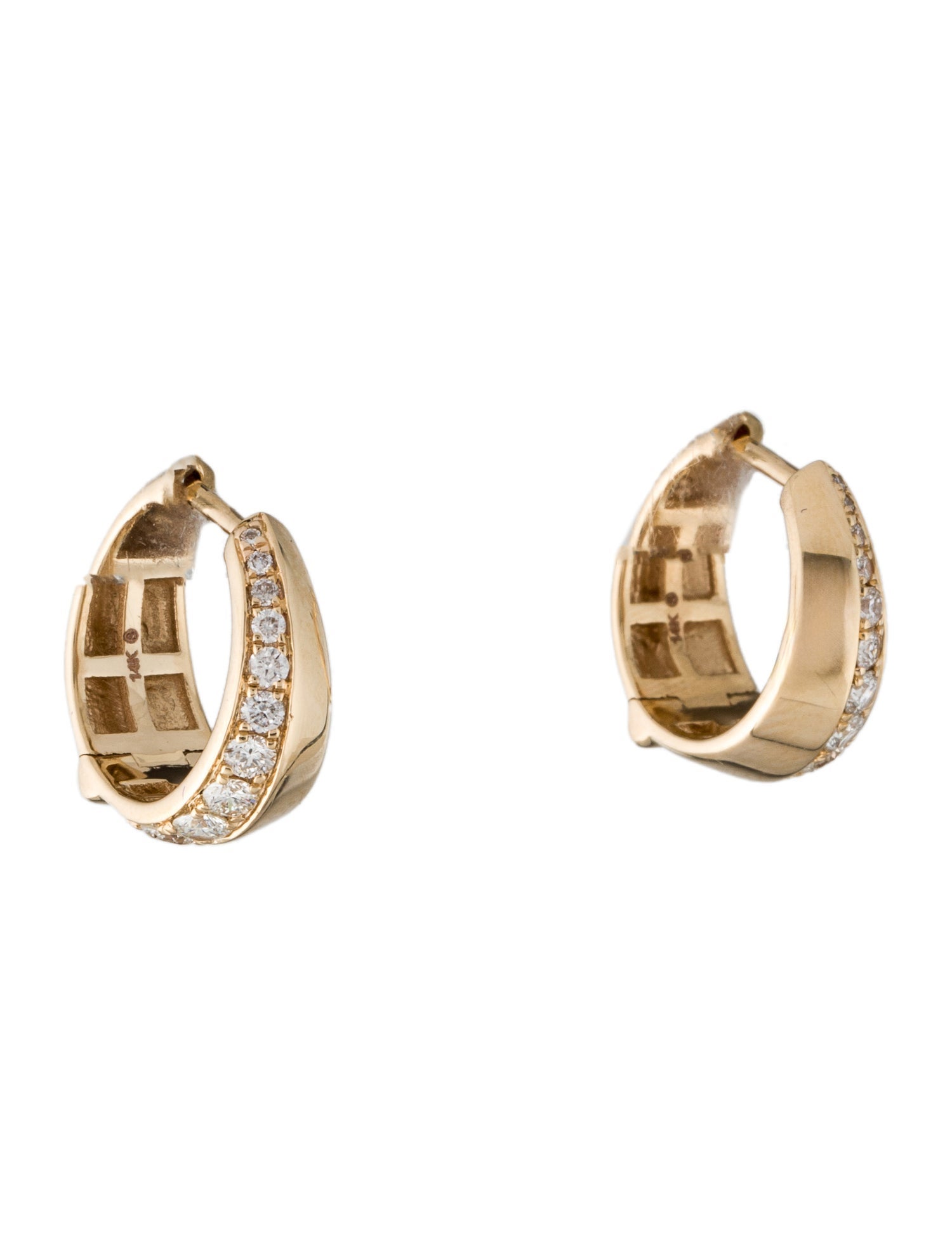 Earrings 14K Diamond Hoop Earrings