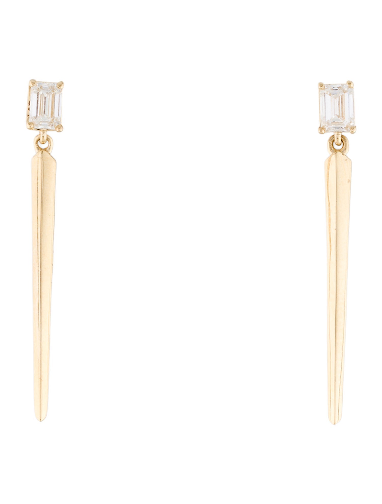 Earrings 14K Diamond Bar Drop