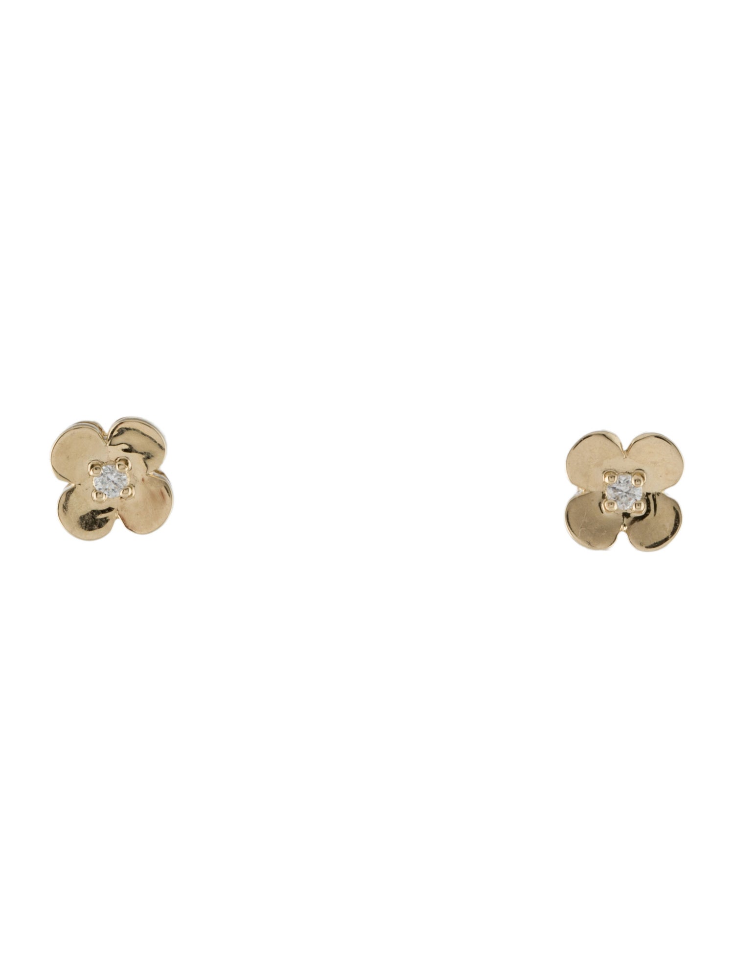 Earrings 14K Diamond Flower Stud Earrings