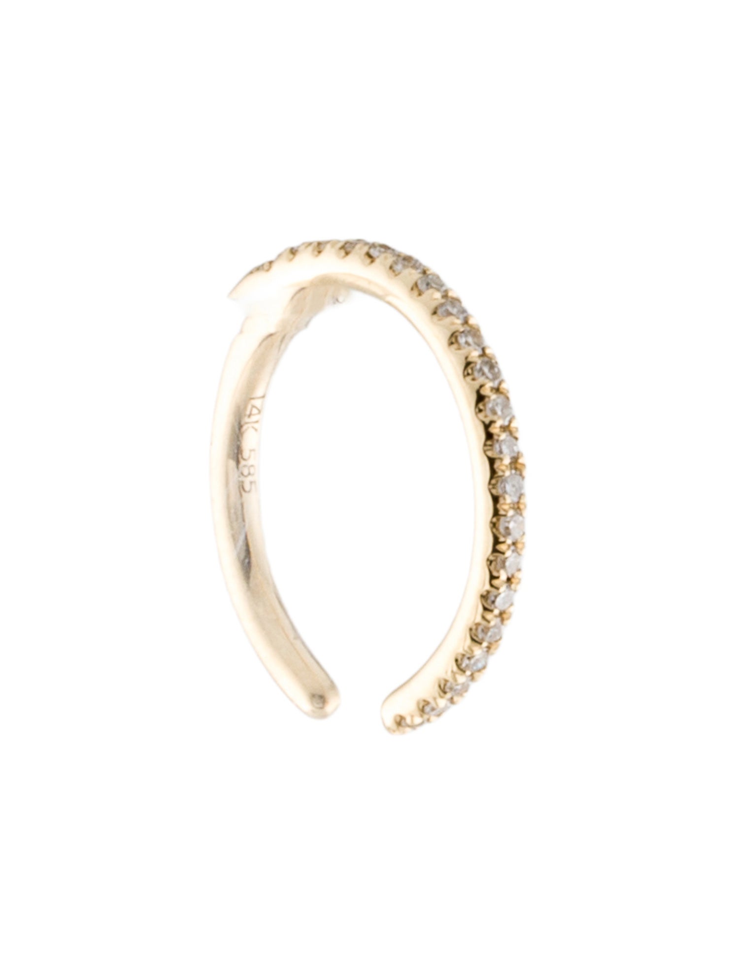 Earrings Earring 14K Diamond Cuff Single