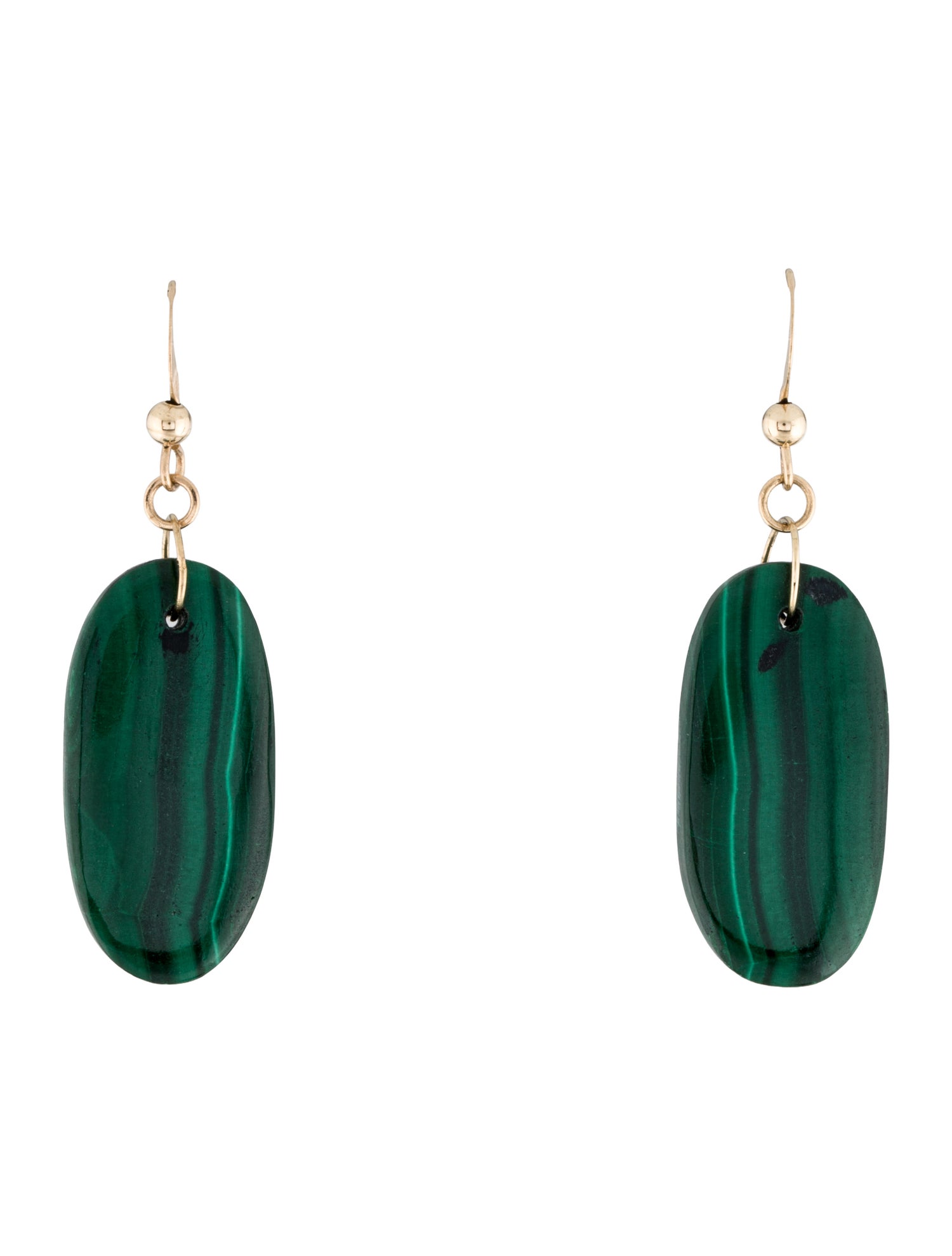 Earrings 14K Malachite Drop Earrings
