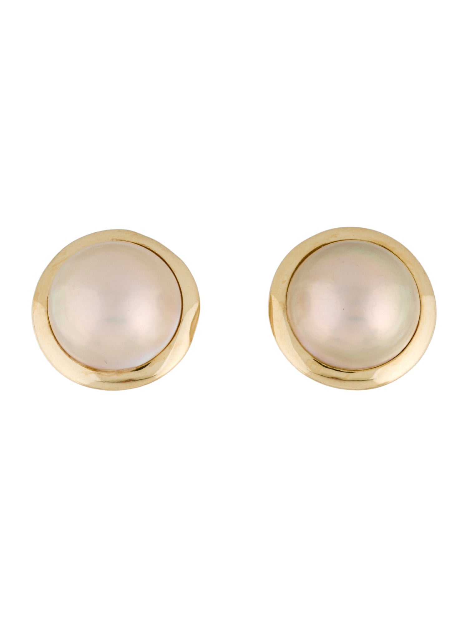 Earrings 14K Mabé Pearl Earclips