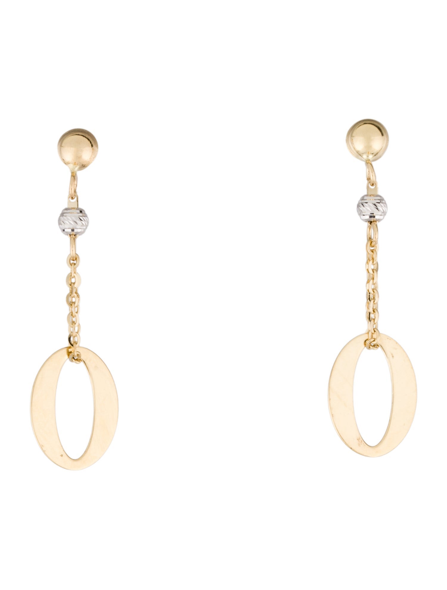 Earrings 14K Two-Tone Drop Earrings