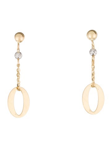 Earrings Drop 14K Two-Tone