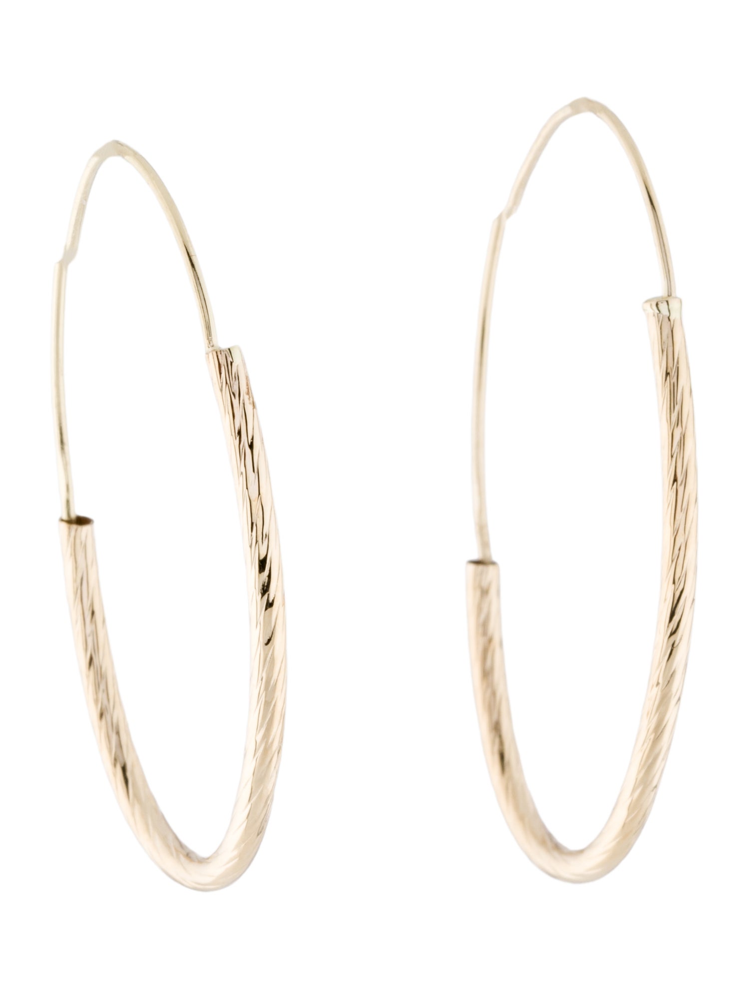 Earrings 14K Textured Oval Infinity Hoop Earrings
